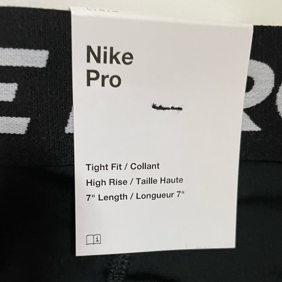 NWT Nike Pro 365 Women's High-Waisted 7" Shorts Size Large 12-14 Black Sport Gym - Picture 7 of 7